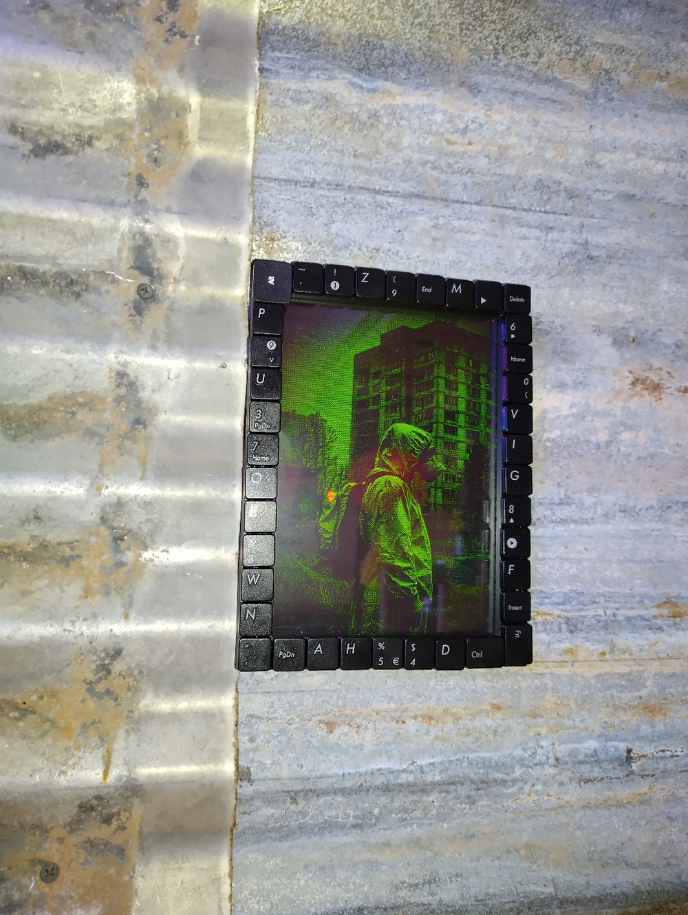 Chernobyl Retro Computer ASCII Framed Art Print In Custom Keyboard Frame